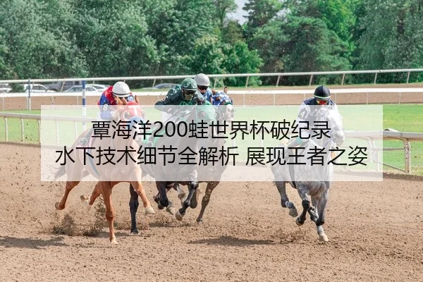 覃海洋200蛙世界杯破纪录 水下技术细节全解析 展现王者之姿